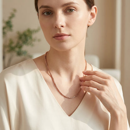 Collier Jasseron en acier et or rose de Aramat Jewels