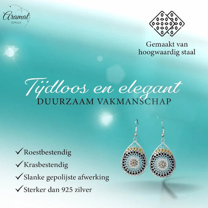 Prachtige 52x23mm Oorhangers met Druppelhanger en Emaille - oor6043 - Oorhangers kopen# - 50mm - alles - bali