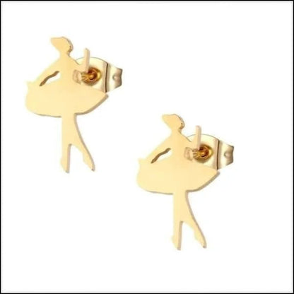 Boucles d'oreilles Dancer – Acier doré 10 x 6 mm