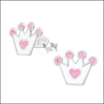 Roze kroon oorbellen