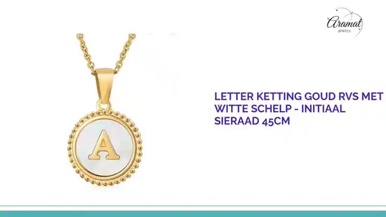 Letter Ketting Goud RVS met Witte Schelp - Initiaal Sieraad 45cm by@Outfy