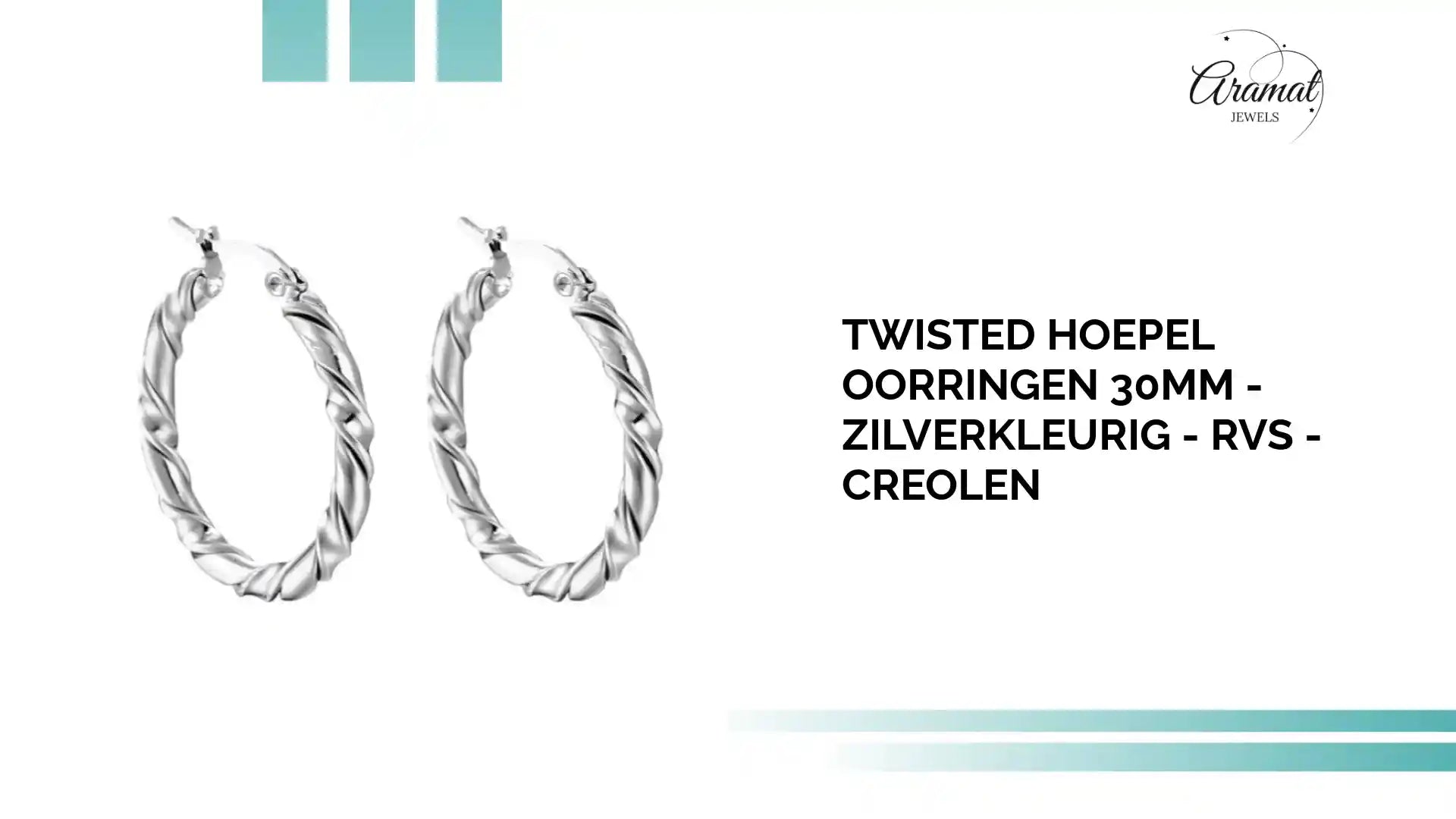 Twisted Hoepel Oorringen 30mm - Zilverkleurig - RVS - Creolen by@Outfy