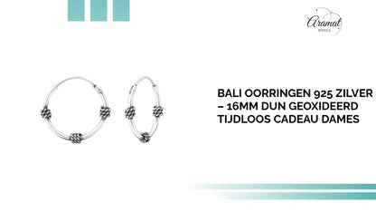 Bali Oorringen 925 Zilver &ndash; 16mm Dun Geoxideerd Tijdloos Cadeau Dames by@Outfy