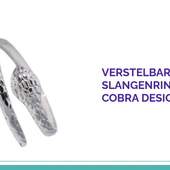Verstelbare Slangenring van RVS - Cobra Design (13 mm) by@Outfy