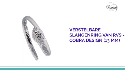 Verstelbare Slangenring van RVS - Cobra Design (13 mm) by@Outfy