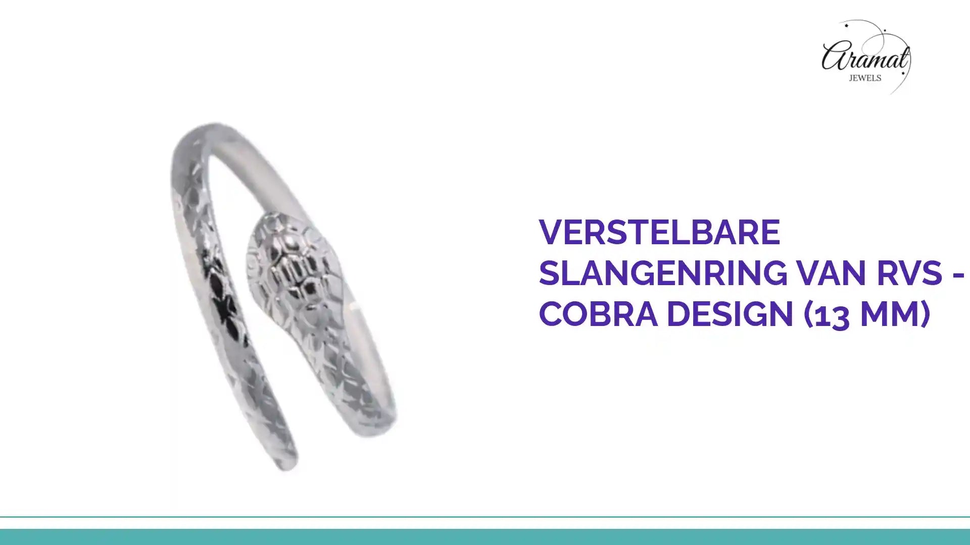 Verstelbare Slangenring van RVS - Cobra Design (13 mm) by@Outfy