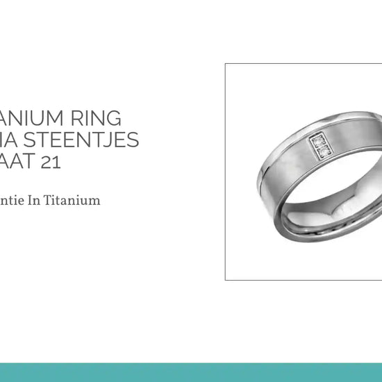 Brede Titanium Ring met Zirkonia Steentjes in Maat 21 by@Outfy
