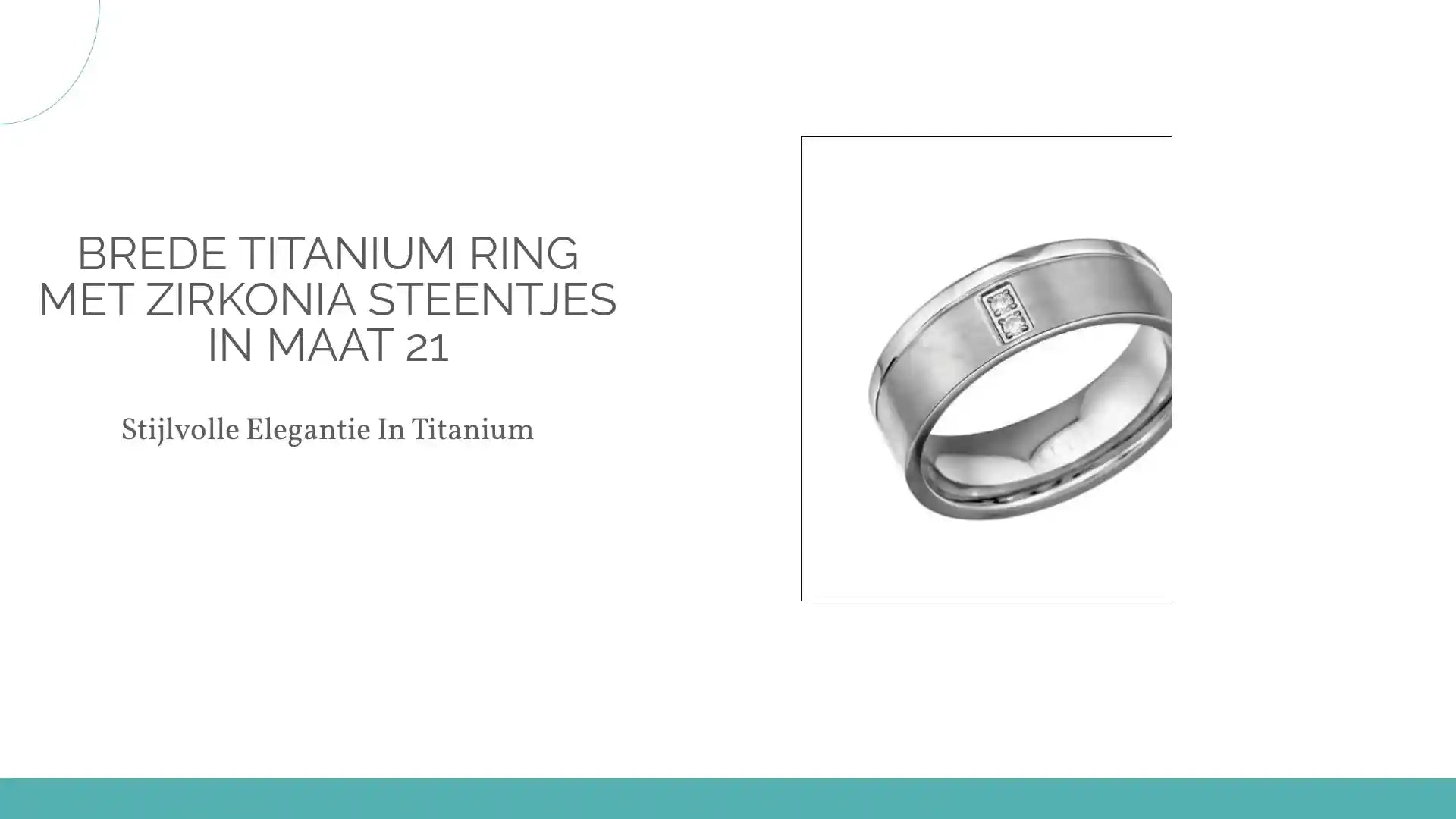 Brede Titanium Ring met Zirkonia Steentjes in Maat 21 by@Outfy