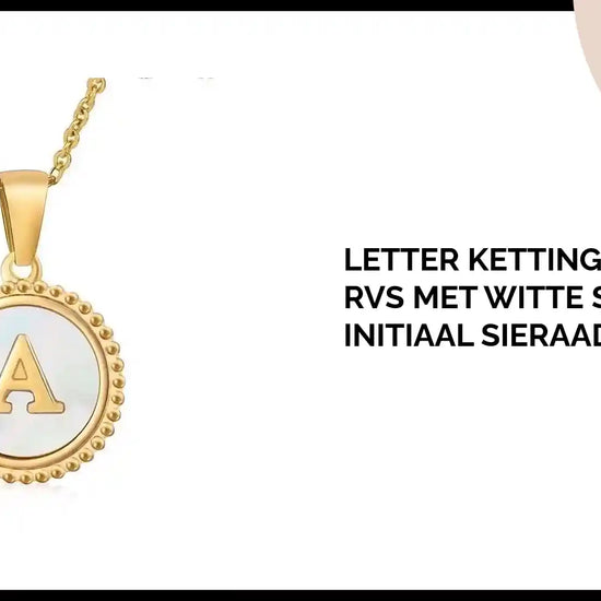 Letter Ketting Goud RVS met Witte Schelp - Initiaal Sieraad 45cm by@Outfy
