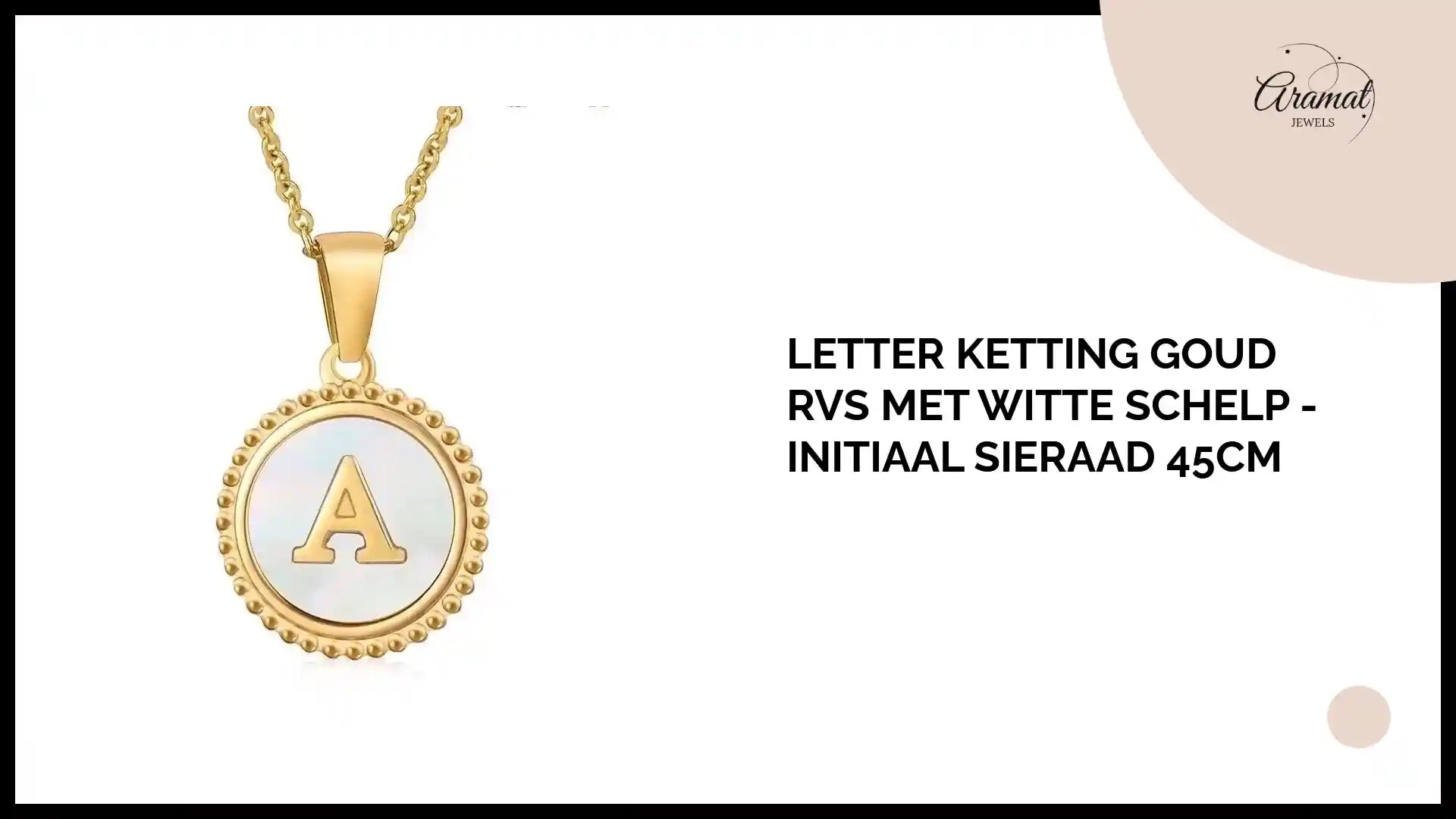 Letter Ketting Goud RVS met Witte Schelp - Initiaal Sieraad 45cm by@Outfy