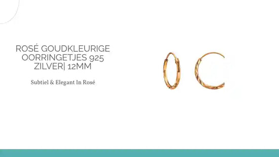 Ros&eacute; Goudkleurige Oorringetjes 925 Zilver| 12mm by@Outfy