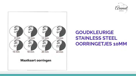 Goudkleurige Stainless Steel Oorringetjes 10mm by@Outfy