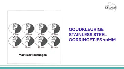 Goudkleurige Stainless Steel Oorringetjes 10mm by@Outfy