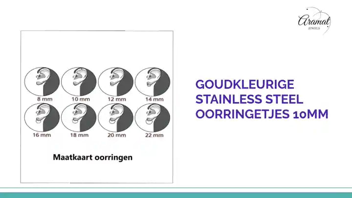 Goudkleurige Stainless Steel Oorringetjes 10mm by@Outfy