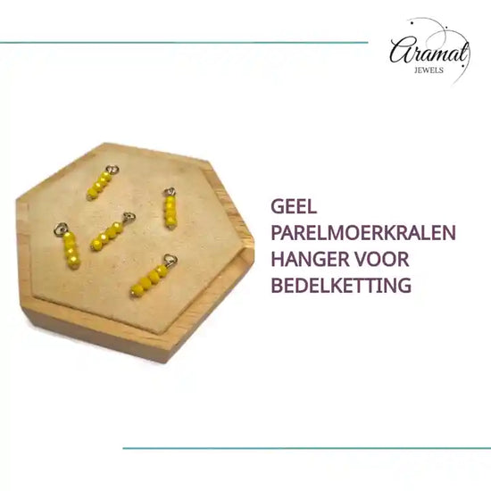 Geel Parelmoerkralen hanger voor bedelketting by@Outfy