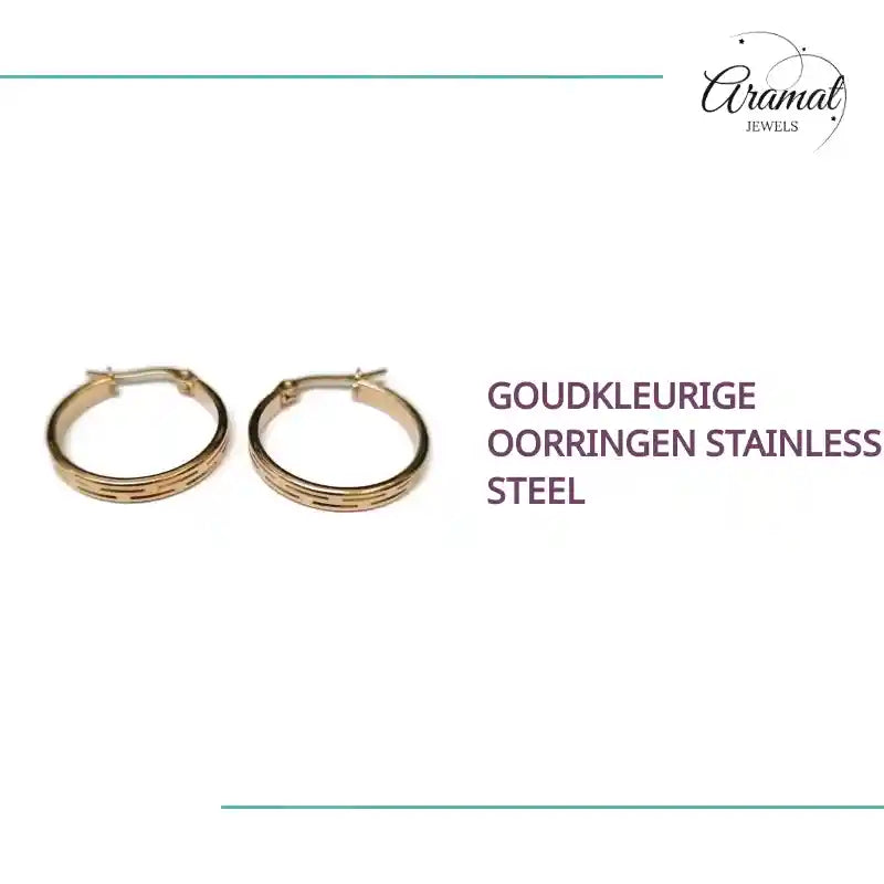 Goudkleurige Oorringen stainless steel by@Outfy