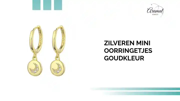 Zilveren Mini Oorringetjes goudkleur by@Outfy