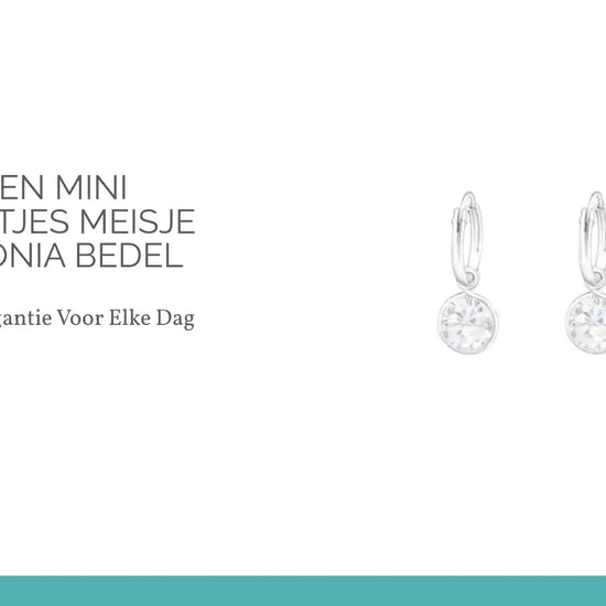 Zilveren Mini Oorringetjes meisje met Zirkonia Bedel by@Outfy