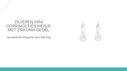 Zilveren Mini Oorringetjes meisje met Zirkonia Bedel by@Outfy
