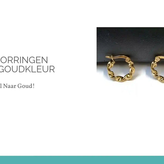 Stalen oorringen gedraaid Goudkleur by@Outfy