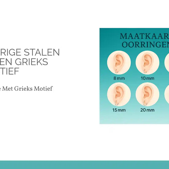 Zilverkleurige Stalen Oorringen Grieks Motief by@Outfy