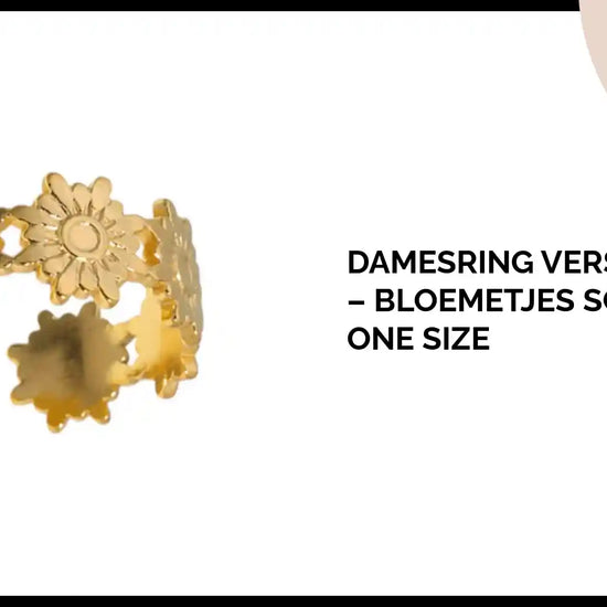 Damesring Verstelbaar &ndash; Bloemetjes Schakels &ndash; One Size by@Outfy