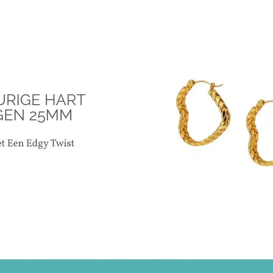 Goudkleurige Hart Oorringen 25mm by@Outfy