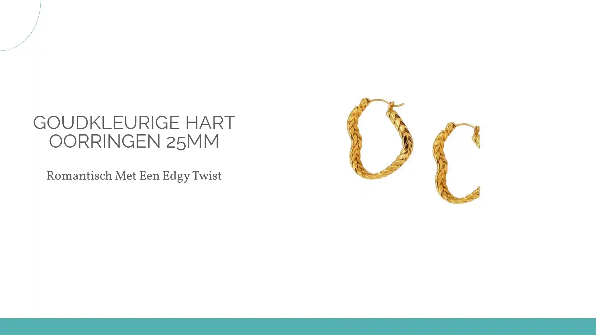 Goudkleurige Hart Oorringen 25mm by@Outfy