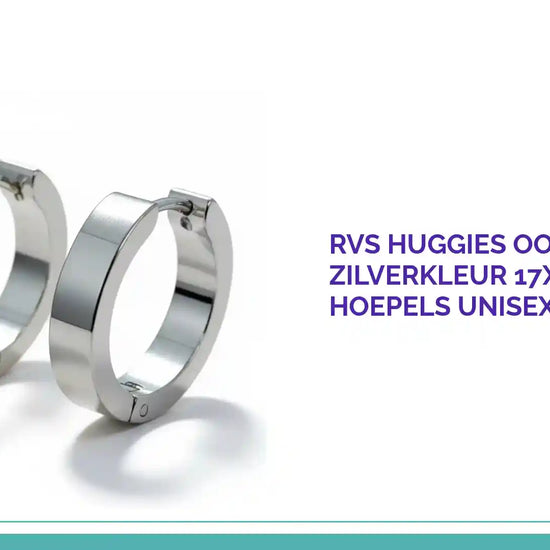 RVS Huggies Oorringen Zilverkleur 17x4mm - Dikke Hoepels Unisex by@Outfy