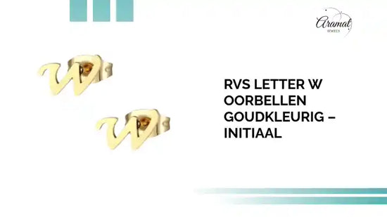 RVS Letter W Oorbellen Goudkleurig &ndash; Initiaal by@Outfy
