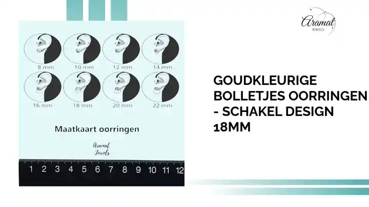 Goudkleurige Bolletjes Oorringen - Schakel Design 18mm by@Outfy