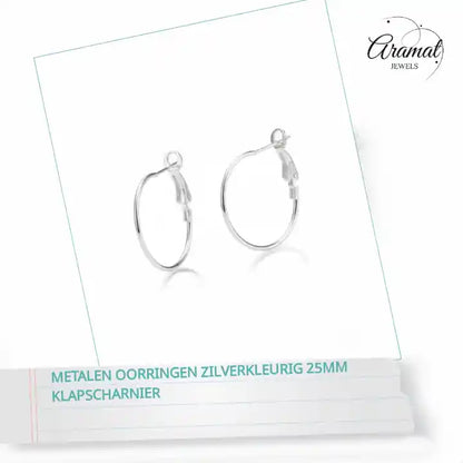 Metalen Oorringen Zilverkleurig 25mm Klapscharnier by@Outfy
