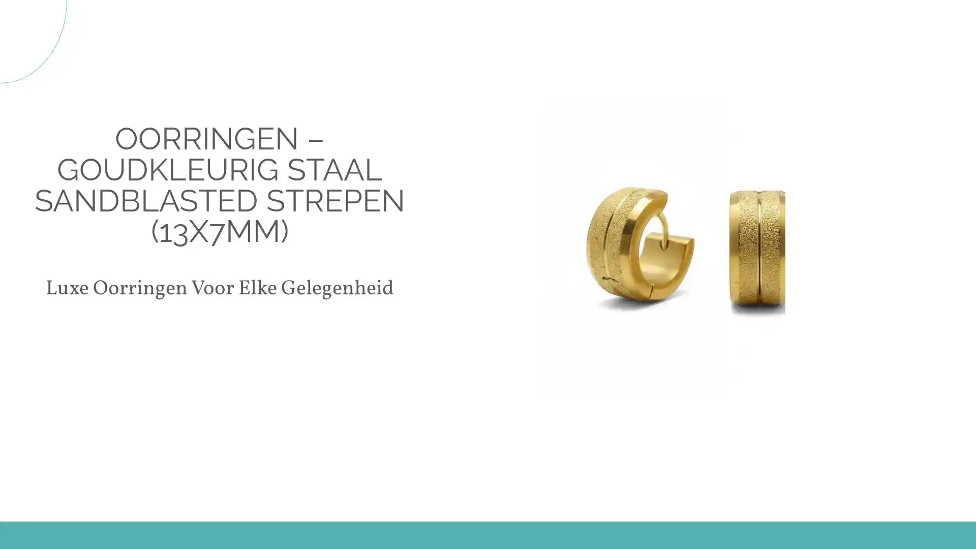 Oorringen &ndash; Goudkleurig Staal Sandblasted Strepen (13x7mm) by@Outfy