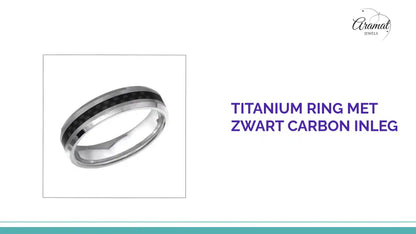 Titanium Ring met Zwart Carbon Inleg by@Outfy