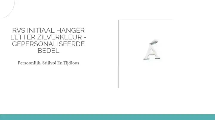 RVS Initiaal Hanger Letter Zilverkleur - Gepersonaliseerde Bedel by@Outfy