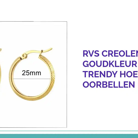 RVS Creolen Goudkleur 25mm - Trendy Hoepel Oorbellen Dames by@Outfy