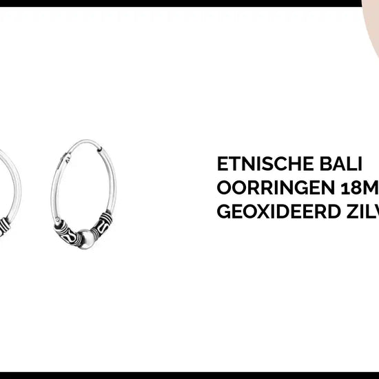 Etnische Bali Oorringen 18mm - Geoxideerd Zilver by@Outfy