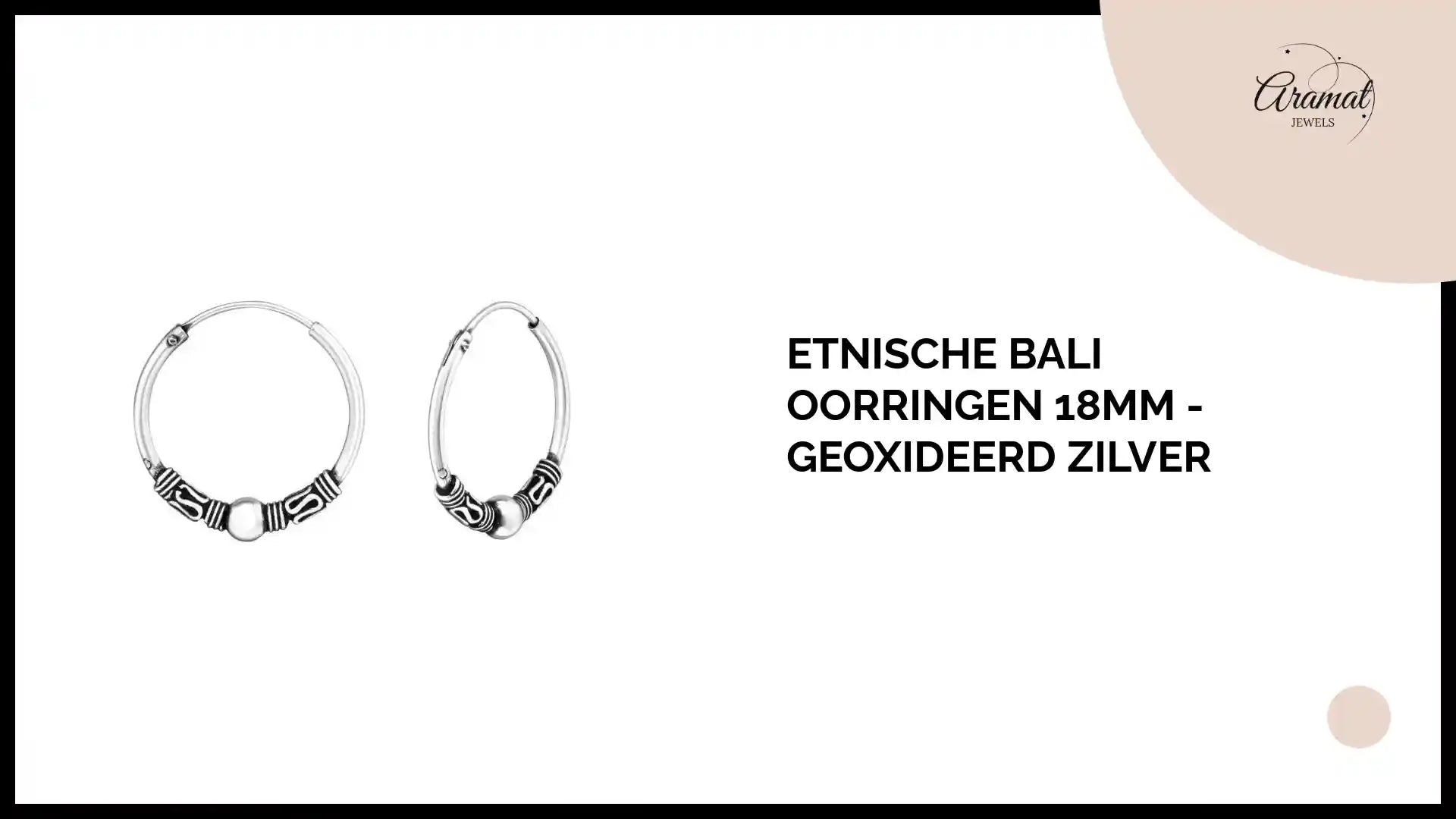 Etnische Bali Oorringen 18mm - Geoxideerd Zilver by@Outfy