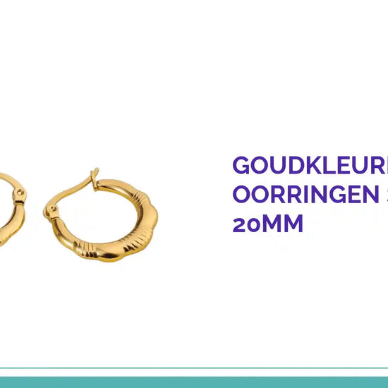 Goudkleurige RVS oorringen streepjes 20mm by@Outfy