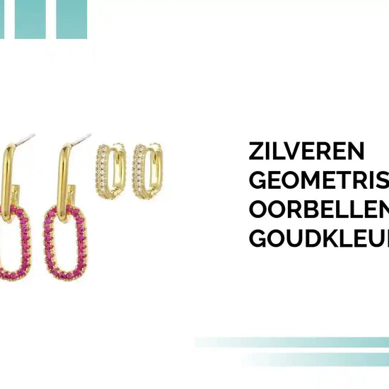 Zilveren Geometrische Oorbellen Set goudkleur by@Outfy