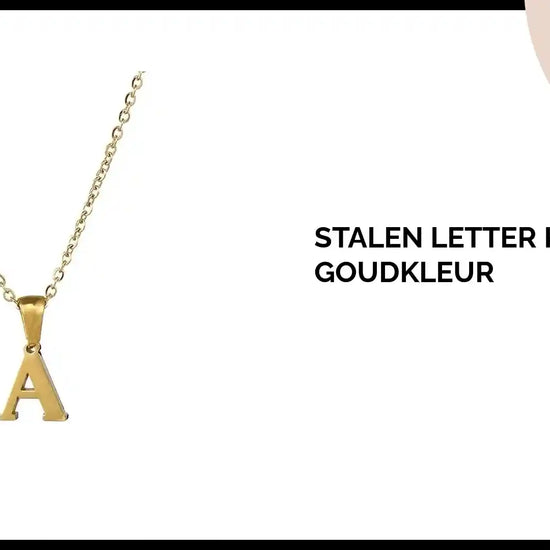 Stalen Letter Ketting goudkleur by@Outfy