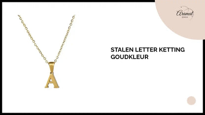 Stalen Letter Ketting goudkleur by@Outfy