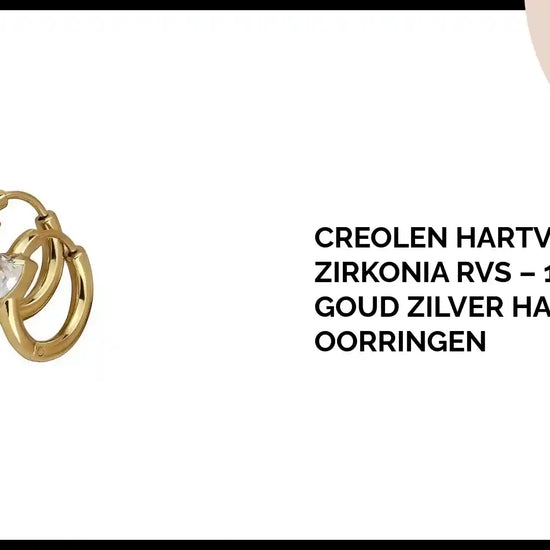Creolen Hartvormige Zirkonia RVS &ndash; 15mm Goud Zilver Hart Oorringen by@Outfy
