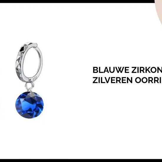 Blauwe Zirkonia Zilveren Oorringetjes by@Outfy