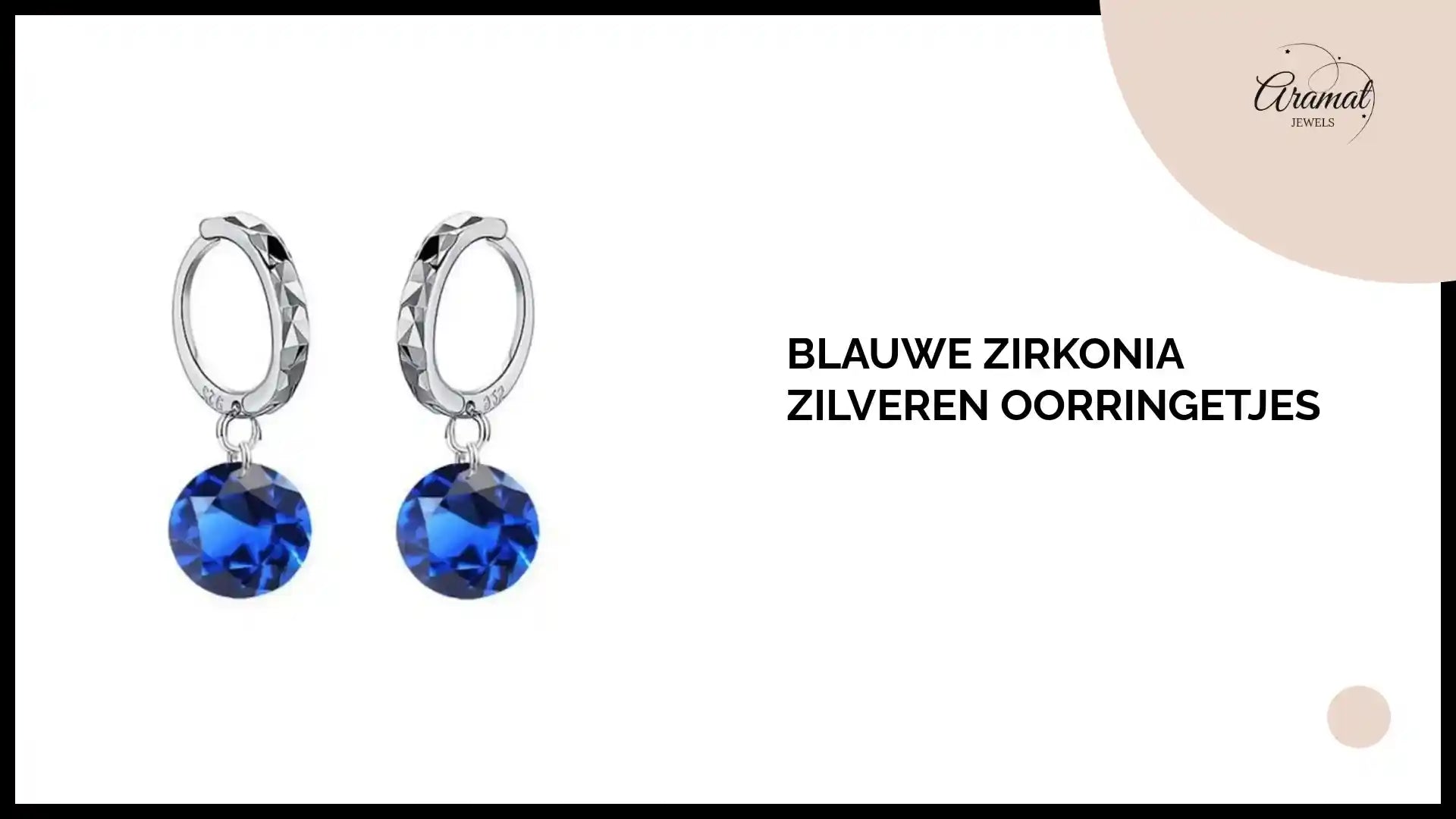 Blauwe Zirkonia Zilveren Oorringetjes by@Outfy
