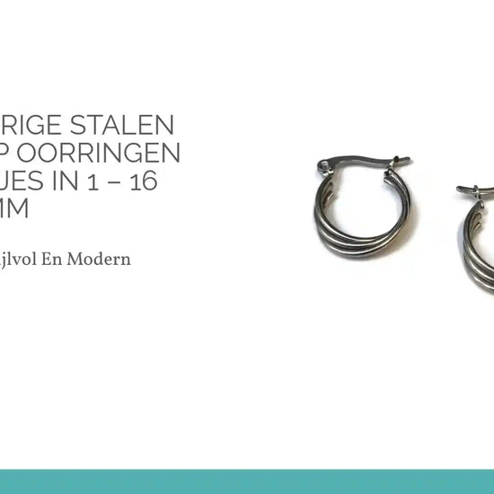 Zilverkleurige Stalen Triple Hoop Oorringen &ndash; 3 Ringetjes in 1 &ndash; 16 mm by@Outfy