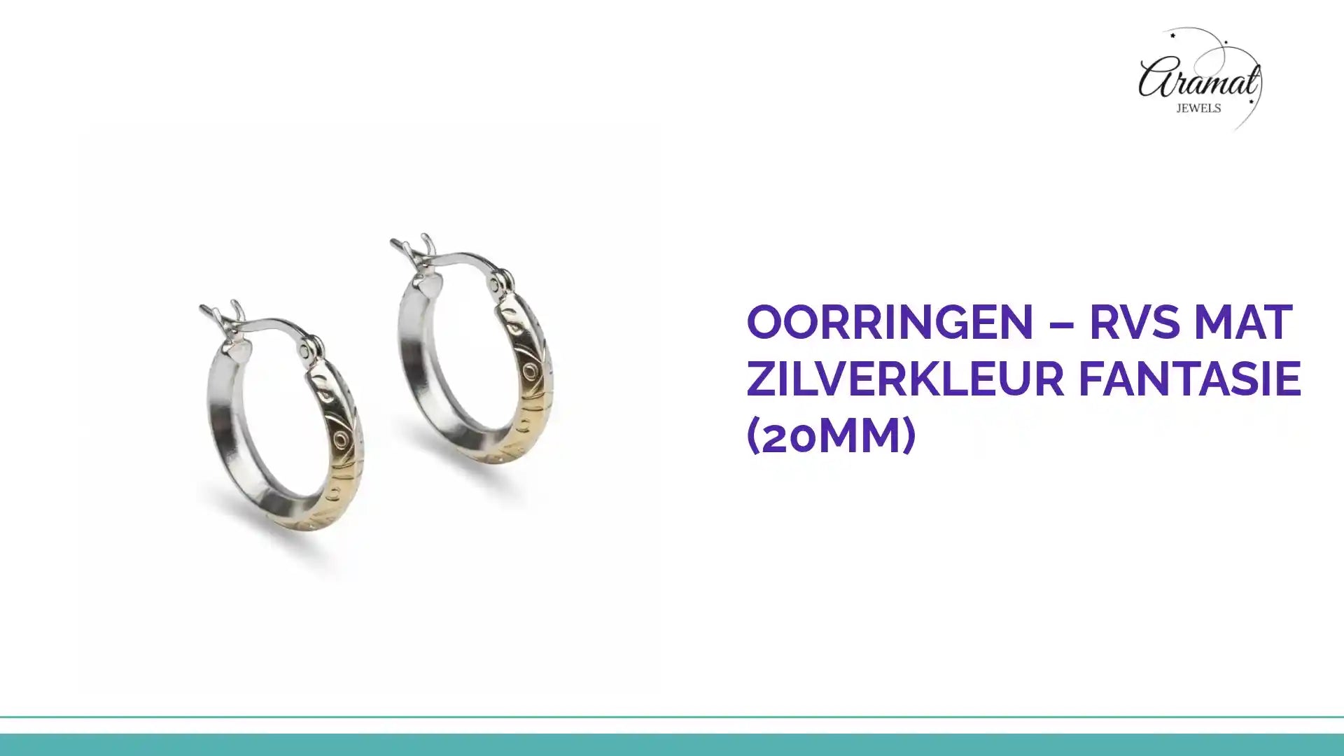Oorringen &ndash; RVS Mat Zilverkleur Fantasie (20mm) by@Outfy
