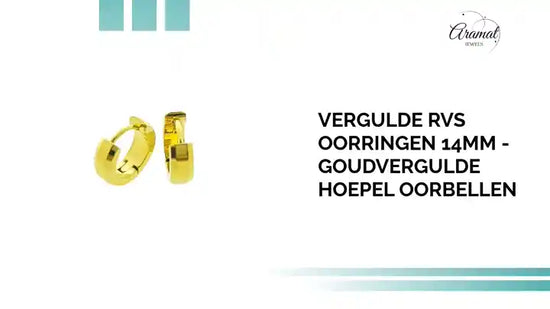 Vergulde RVS Oorringen 14mm - Goudvergulde Hoepel Oorbellen by@Outfy