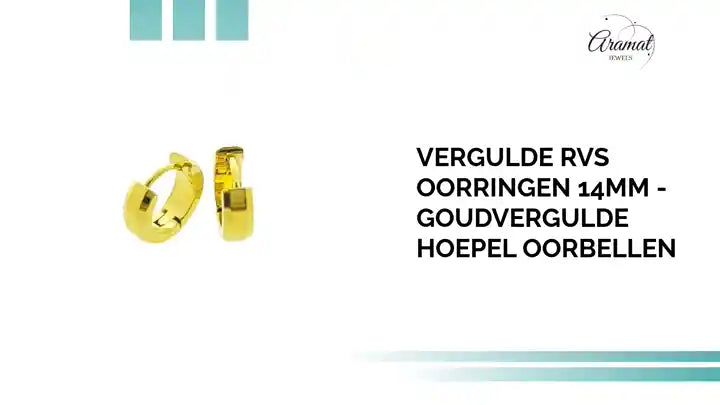 Vergulde RVS Oorringen 14mm - Goudvergulde Hoepel Oorbellen by@Outfy