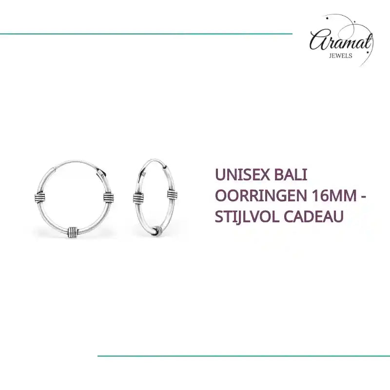 Unisex Bali Oorringen 16mm - Stijlvol Cadeau by@Outfy